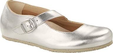 Birkenstock Womens Tracy Silver Leather 38 R EU Women's 7-7.5 US