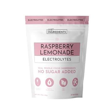 Raspberry Lemonade Electrolytes – 30‑Serving Hydration Drink Mix with Coconut Water, Essential Minerals & Real Fruit Flavors – Sweetened with Monk Fruit & Stevia – No Artificial Ingredients
