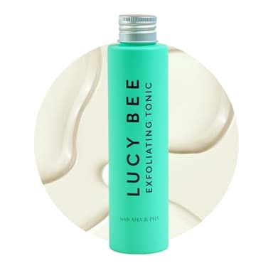 Lucy Bee AHA PHA Exfoliating Tonic for Sensitive Skin, Glycolic Acid & Fruit Acids, Gentle Daily Exfoliant, Dermatologist Approved, Certified Organic, Vegan & Cruelty Free, 3.38 fl oz