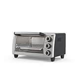 BLACK+DECKER 4-Slice Toaster Oven, Even Toast, 4 Cooking Functions Bake, Broil, Toast and Keep Warm, Removable Crumb Tray, Timer