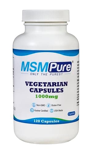 KALA HEALTH MSMPure MSM Vegetarian Capsules – 1,000 mg US-Sourced MSM per Capsule for Joint Health, Skin Appearance, Hair & Nail Support – 120 Count, Organic Sulfur