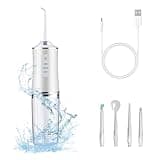 Electric Water Flosser Cordless for Teeth 3 Modes 4 Jet Tips Cleaning and Flossing Water Dental Portable Floss Irrigator Oral Water Flossed Rechargeable Tonsil Stone Travel Adults