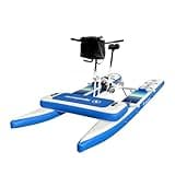 Inflatable Water Bike 3.0 Water Bikes for Lake for Adult Inflatable Pontoon Water Bicycle 3-bladed Propeller One-Piece Rear Gear SUP Water Bike with Inflatable Mat,Dark Blue