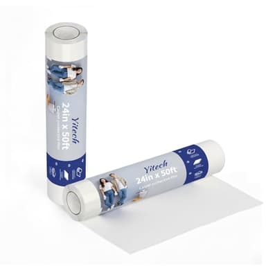 Yitech Yiech Carpet Protection Film 24" x 50' – Self-Adhesive Clear Plastic Floor and Carpet Protector for Stairs, Rugs, and hallways, Tear-Resistant, Waterproof, Strong Sticky Film