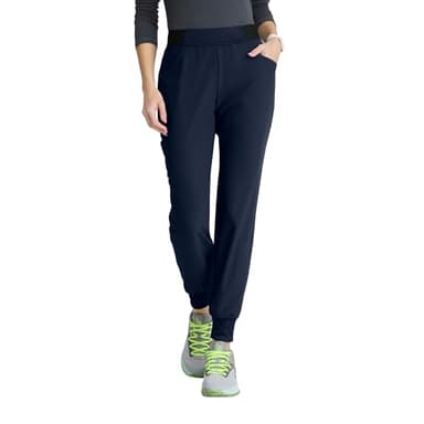 Skechers by Barco Vitality Electra Classic Fit Scrub Jogger for Women – Navy, Mid-Rise, 5-Pocket Pant w/ 4-Way Stretch – Moisture Wicking, Quick-Shed, Anti-Static – Medium, Regular Fit