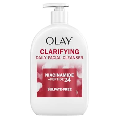 Olay Face Wash, Daily Facial Cleanser with Niacinamide, Peptides & Glycerin - Clarifying, Refreshes Skin Surface, Refines Appearance of Pores - Sulfate-Free, Paraben-Free, Oil-Free, 16 Oz