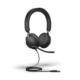 Jabra Evolve2 40 SE Wired Stereo Noise-Cancelling Headset - Features 3-Microphone Call Technology and USB-A Cable - MS Teams Certified, Works with All Other Platforms - Black