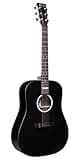 Martin Guitars DX Johnny Cash Signature Edition Acoustic-Electric Guitar with Gig Bag, HPL Construction, Modified D-14 Fret, Performing Artist Neck Jett Black