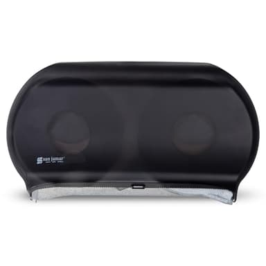 San Jamar - SJMR4000TBK R4000TBK Twin 9" Jumbo Tissue Dispenser, Black Pearl, 12" x 19" x 5.3"