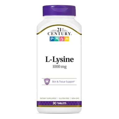21st Century Healthcare L-Lysine 1000 mg, 90 Count Tablets