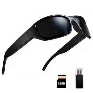 Smart Sunglasses Camera Outdoor Sports Action Camera Glasses Full HD 1080P Video Camera Glasses UV Protection Polarized Sunglasses mit 32GB Micro SD Card, Card Reader for Hiking, Cycling, Climbing