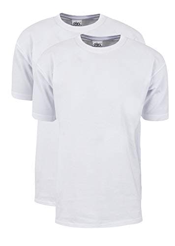 Shaka Wear Men's T Shirt – 2 Pack 7 oz Max Heavyweight Cotton Short Sleeve Crewneck Tee Top Tshirts Regular Big Size MHS01 White 2X 2pk
