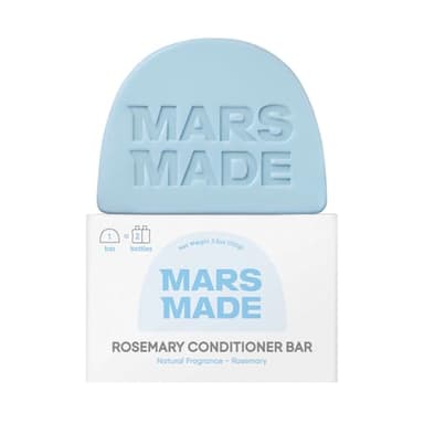 MARS MADE Rosemary Conditioner Bar - Soothing & Stimulating Natural Deep Conditioner for All Hair Types - Hair Growth Moisturizing Cleansing Solid Soap Bar Zero Waste, No Animal Trials 3.5 oz