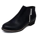 Nautica Women's Ankle Boots - Chic Vegan Leather Booties with Zipper | Low Heel, Versatile Style for Winter Fashion, Dress, or Casual Wear-Alara-Black Size-8