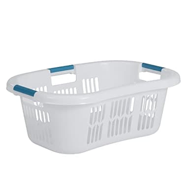 Rubbermaid Laundry Basket XL Hip-Hugger Basket 2.1-Bushel White Laundry Storage/Bathroom/Bedroom/Home Closet