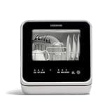 Farberware Portable Countertop Dishwasher with 5-Liter Built-in Water Tank - 5-Program System for Home, RV, and Apartment - Wash Dishes, Glass, and Baby Products