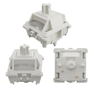 Gateron Smoothie Keyboard Switches,5-Pin Linear Creamy Switches pre lubed,40gf White Keyboards Switches Full POM,RGB LED,Suitable for MX Mechanical Keyboards(10PCS,White)