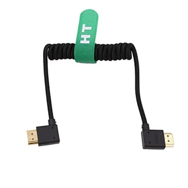 HangTon HDMI 8K 4K120p Cable for ATOMOS Ninja V Monitor Sony A7Siii A7RV A7IV FX30 Canon C500 C300 Lumix S5II Camera FEELWORLD Blackmagic Right Left Angle Type A HDMI 2.1 Braided Coiled