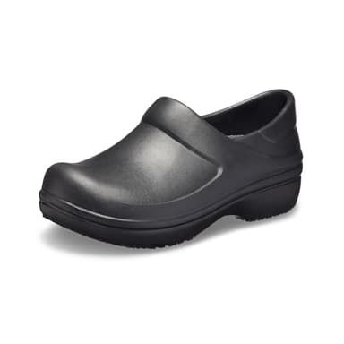 Crocs Women's Neria Pro II Work Clogs | Enclosed Toe | Slip Resistant | All Day Comfort, Black, 8