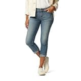 Levi Strauss Signature Women's Mid-Rise Slim Fit Capris Stretch Denim (Available in Plus Size), Blue Ice, 6