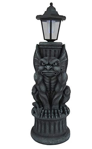 DWK Glowing Grimace Guardian Gargoyle LED Solar Light - Majestic Gothic Decor Garden Statue - 20 Inches High - Adding Mystical Charm to Your Outdoor Sanctuary