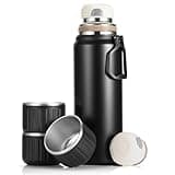 MUCR 750ml/27 OZ Coffee Thermo with 3 cups, Insulated Water Bottle, Stainless Steel Vacuum Flask Set for Hot and Cold Drinks, Gifts Box