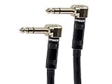 Monoprice 1/4-Inch TRS Right Angle Male to 1/4-Inch TRS Right Angle Male Cable - 1.5 Feet - Black, 16AWG, Gold Plated - Premier Series