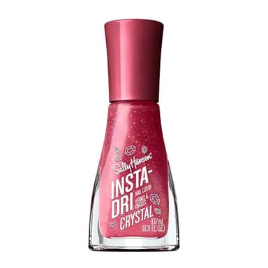 Sally Hansen Insta-Dri Crystal Nail Polish | Quick Dry, Long Lasting, Streak-Free Shine | Semi-Opaque, Shimmery | 117 Ruby Reflection | Holographic Ruby Red Nail Color