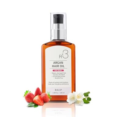 RAIP R3 Argan Hair Oil – Lightweight Heat Protectant Serum for Frizzy, Damaged Hair – Visibly Repairs Split Ends with Organic Argan & Camellia Oil – Very Berry Scent (Sweet Fruity Floral) – 3.38 fl oz