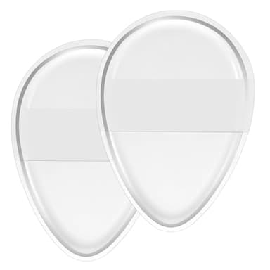 2Pcs Silicone Makeup Sponge, Clear Jelly Makeup Applicator Non-Absorbent Silicone Powder Puff Washable Cosmetic Applicator for Foundation, Concealer, Cream, Blush, Highlighter