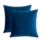 RainRoad Velvet Decorative Throw Pillow Covers Cushion Cover Pillow Case for Sofa Couch Bed Chair,Soft Square Royal Blue Throw Pillows 18x18 Inch,Set of 2