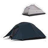 Naturehike Cloud-Up 3 Person Tent Lightweight Backpacking Tent with Footprint - Doule Layer 3 Season 3 Man Tent, Free Standing Camping Hiking Tent for Camping (20D Navy Blue)