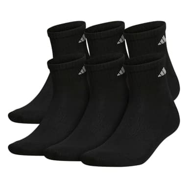 adidas Mens Athletic Cushioned Quarter Ankle Socks (6 Pairs) Durable & Comfortable