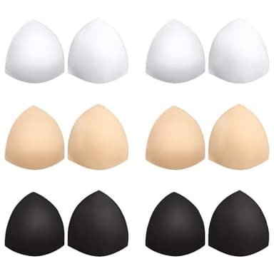 Awpeye Bra Pads Inserts 6 Pairs, Bra Cups Inserts, Removable Breast Enhancers Inserts for Women (Beige, Black, White)