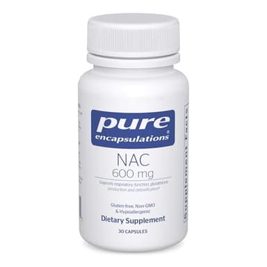 Pure Encapsulations NAC 600 mg - N-Acetyl Cysteine NAC Supplement for Lung Health & Immune Support, Liver Support & Antioxidants* - with Freeform N-Acetyl-L-Cysteine - 30 Capsules