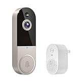 BoomChill 1080p Wireless Video Doorbell Camera with Chime, AI Human Detection, 2-Way Talk, Live View, Night Vision, Cloud Storage, 2.4G WiFi Only, Battery Powered, Indoor Outdoor Surveillance (Linen)