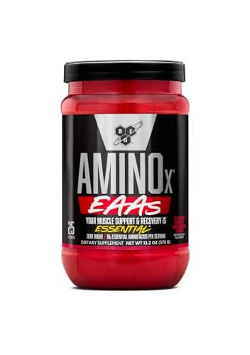 BSN Amino X EAAs, Muscle Recovery & Endurance, 10g Essential Amino Acids, 5g BCAAs, Zero Sugar, Caffeine Free, Strawberry Dragonfruit, 13.2oz, 25 Servings