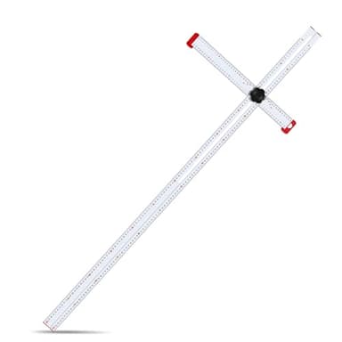 PENGZHAN - Adjustable Drywall T-Square Tool - Aluminum - for Layout and Marking - Features Sliding Head and Dual Directional Printed Scale - 48 Inch（120cm）