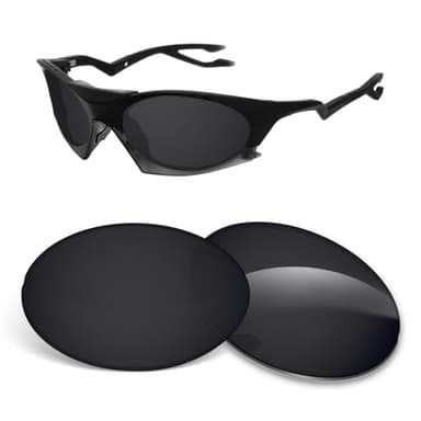 1.5MM Replacement Lenses Compatible With Oakley Plantaris OO9437 63mm Sunglasses, Anti-Scratch - Dark Black Polarized