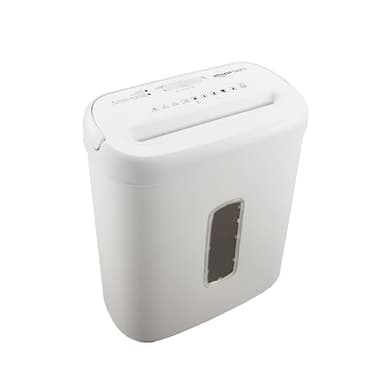Amazon Basics 8-Sheet Cross Cut Paper and Credit Card Shredder for Security, Heavy Duty, White