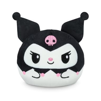 TeeTurtle Reversible Sanrio Kuromi and My Melody Plushie 4-Inch Cute Kawaii Two-Sided Flip Plush Toy with Embroidered Details - Cute Mini Collectible Plush for Kids, Teens, and Adults
