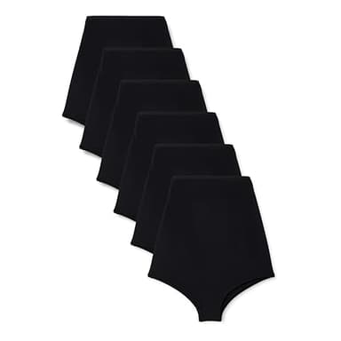 Amazon Essentials Women's Peached Microfiber Maternity over the bump Brief, Pack of 6, Black, X-Large