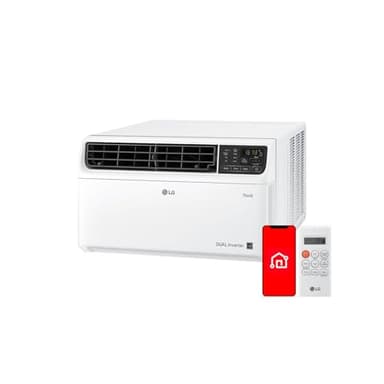 LG 18,000 BTU Dual Inverter Smart Window Air Conditioner, 230V, Cools 1,000 Sq. Ft. for Bedroom, Living Room, Apartment, Ultra Quiet Operation, Energy Star®, with LG ThinQ, Amazon Alexa & Hey Google