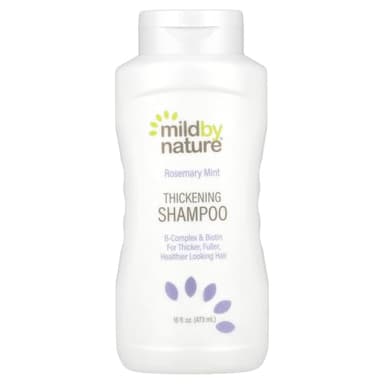 MILD BY NATURE Hair Thickening Biotin Shampoo, with B-Complex & Panthenol, pH Balanced & Cruelty-Free, Rosemary Mint, 16 fl oz (473 ml)