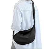 Nylon Crossbody Crescent Bag for Women Men Fashionable Shoulder Bag with Adjustable Strap for Everyday Casual shopping Travel Workout