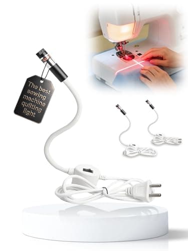 Magnetic Positioning Quilting Light for Sewing Machine Laser Miter Saw Seam Accessories Guide Stitch Straight Line Red with Accurate Alignment Sticker Heat Press Marking System Lazer (Crosslight-Plug)