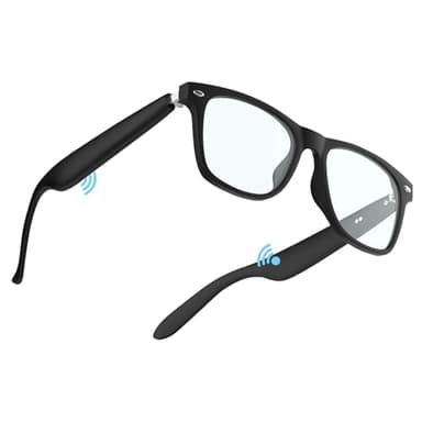 SZXWL Bluetooth Smart Glasses with Camera for Sports/Cycling/Running, Bone-Conduction Music Glasses, Intelligent Voice Navigation, Anti-Blue Light Glasses（Black