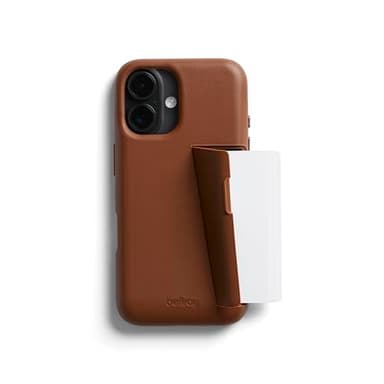 Bellroy Phone Case – 3 Card for iPhone 16 Plus (Leather iPhone case, Phone Wallet) - Sienna