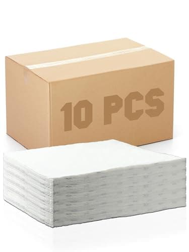 Domensi 10 Pcs Water Absorbent Pads 14" x 16" Water Absorbing Mat Wringable Reusable Absorbing Garage Mat for Home Basements Garages Kitchen Bathroom Floor