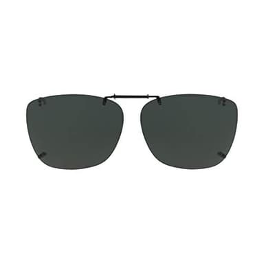 Dioptics Solar Shield M REC Clip On Sunglasses Polarized Rectangular, Grey, 54 mm